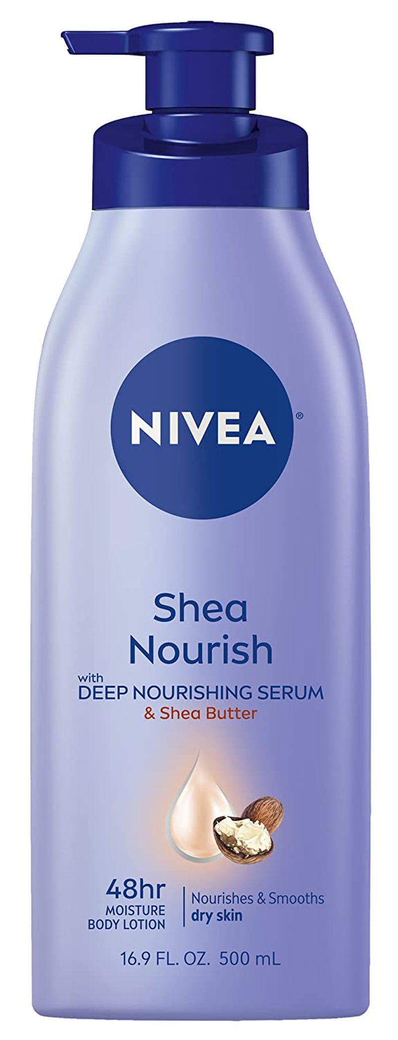 Shea Nourish Body Lotion, 48-Hour Moisturizing Shea Butter Lotion for Dry Skin with Deep Nourishing Serum, 16.9 Fl Oz Pump Bottle