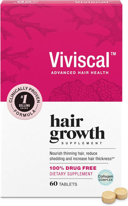 Hair Growth Supplements for Women to Grow Thicker, Fuller Hair, Clinically Proven with Proprietary Collagen Complex, 60 Count (Pack of 1), 1 Month Supply