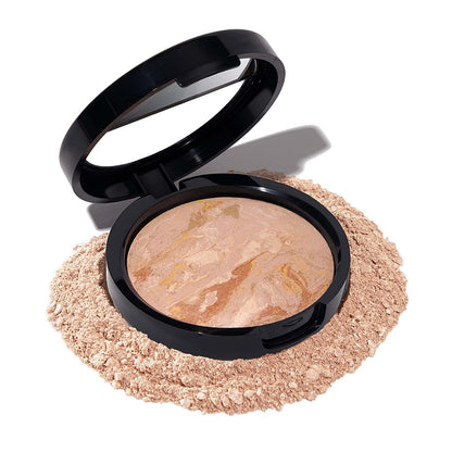 Award-Winning Baked Balance-N-Brighten Color Correcting Powder Foundation - Fair - Buildable Light to Medium Coverage - Demi-Matte Natural Finish