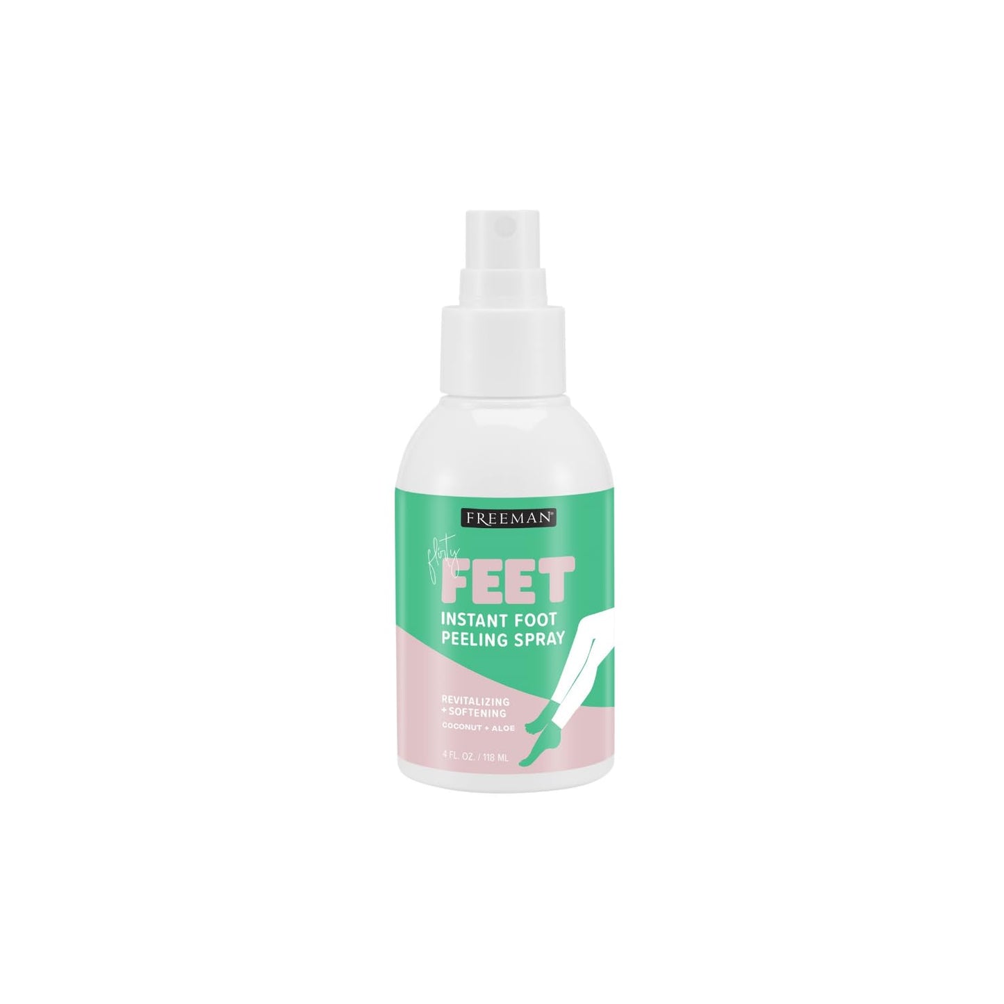 Freeman Flirty Feet Instant Foot Peeling Spray, Exfoliating Foot Mask For Summer, Moisturizing & Smooth Dry, Cracked Heels, Remove Dead Skin Quickly, Cruelty-Free & Vegan, 4 fl.oz./ 118 ml Bottle