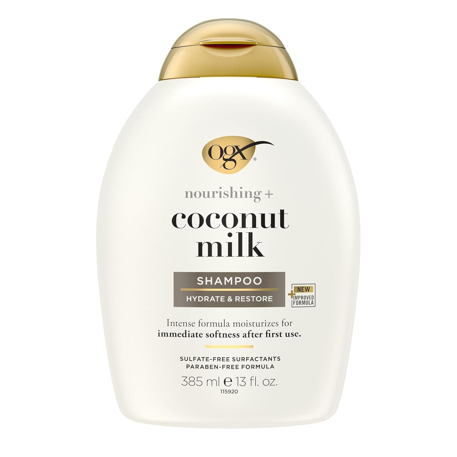 Nourishing + Coconut Milk Moisturizing Shampoo, Hydrating & Restoring Shampoo Moisturizes for Soft Hair after the First Use, Paraben-Free, Sulfate-Free Surfactants, 13 Fl. Oz