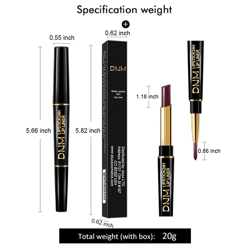 3Pcs Chestnut Nude Brown Matte Lip Liner and Lipstick Combo Set Kit for Women DNM Antique Rose Magic Lipstick 24 Hours Original Lip Liner Makeup Stain Long Lasting Waterproof Smudge Proof Labial