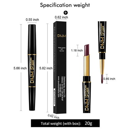 3Pcs Chestnut Nude Brown Matte Lip Liner and Lipstick Combo Set Kit for Women DNM Antique Rose Magic Lipstick 24 Hours Original Lip Liner Makeup Stain Long Lasting Waterproof Smudge Proof Labial