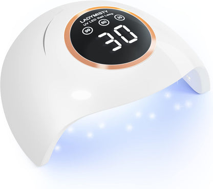 72W UV LED Nail Lamp Light Dryer for Nails Gel Polish with 18 Beads 3 Timer Setting & LCD Touch Display Screen, Auto Sensor, Professional Nails, White……