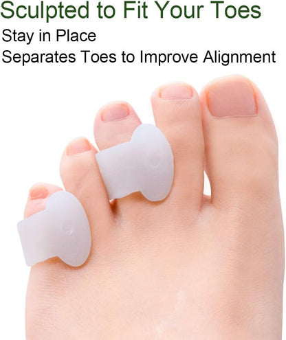 Gel Toe Separator, Pinky Toe Spacers, Little Toe Cushions for Preventing Rubbing & Relieve Pressure (Pack of 12)