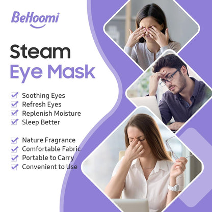 20 Packs Steam Eye Mask, Heated Eye Mask Warm Compress for Eyes, Disposable Self Heating Eye Mask for Sleep, Spa, Travel Essentials & Relaxation Gifts for Women, Men (Lavender)