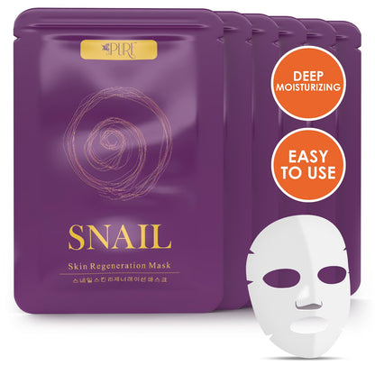 Korean Face Mask - 10ct Snail Mucin Hydrating Face Masks Anti Wrinkle Anti Aging Deep Moisturizing Natural Snail Mucin Mask Sheet Mask Paraben Free Facial Skin Care Products Korean Skin Care