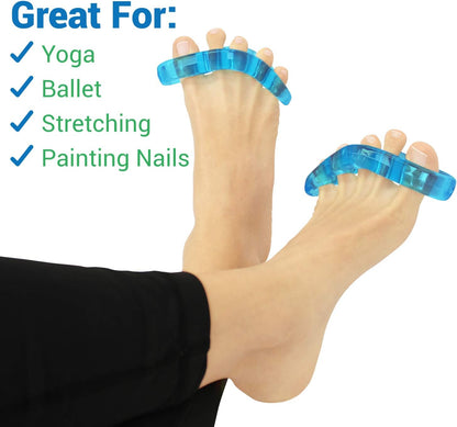 Toe Separators for Men & Women Medium (2 Pairs) - Silicone Gel Spreaders - Therapeutic Spa Stretchers for Plantar Fasciitis, Bunions, Overlapping Hammer Toe Spacers - Metatarsal Yoga Cushion