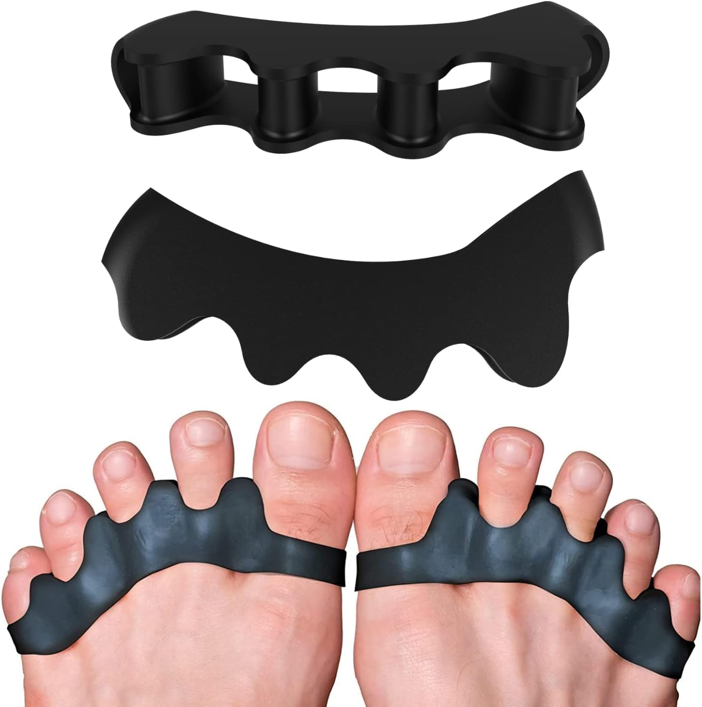 VYCE PrimalStep Toe Separators - Doctor Recommended - Correct Foot and Bunion Pain, Plantar Fasciitis - Toe Straightener to Improve Functional Athletic Mobility - Stretches to Fit (S/M)