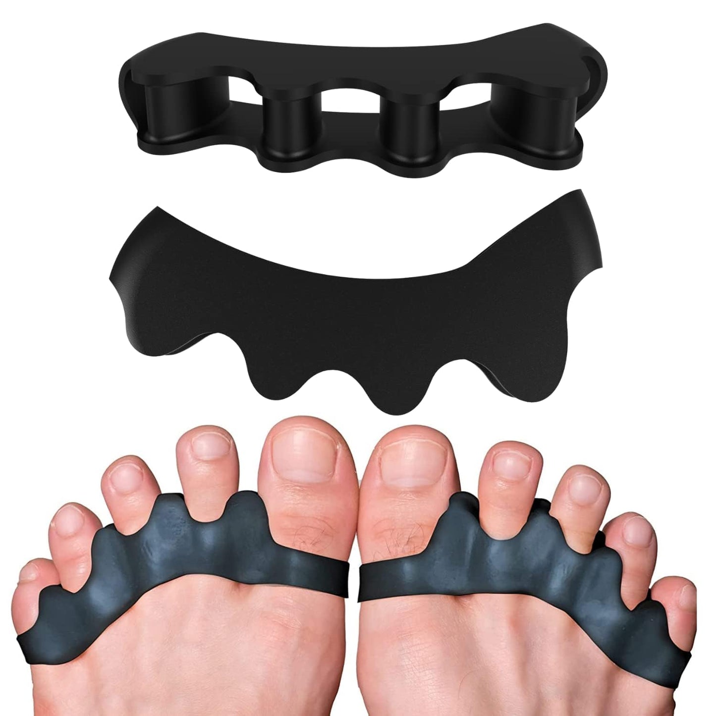 VYCE PrimalStep Toe Separators - Doctor Recommended - Correct Foot and Bunion Pain, Plantar Fasciitis - Toe Straightener to Improve Functional Athletic Mobility - Stretches to Fit (S/M)