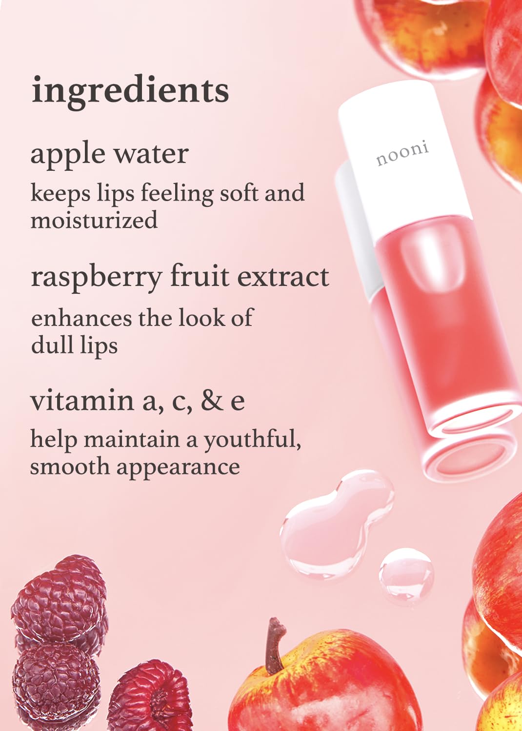 Korean Lip Oil - Appleberry | Lip Stain, Gift, Long-Lasting, Moisturizing, Plumping, Revitalizing for Dry Lips, Waterproof, No Peel Off, Korean Lip Tint, Vegan, 0.12 Fl Oz