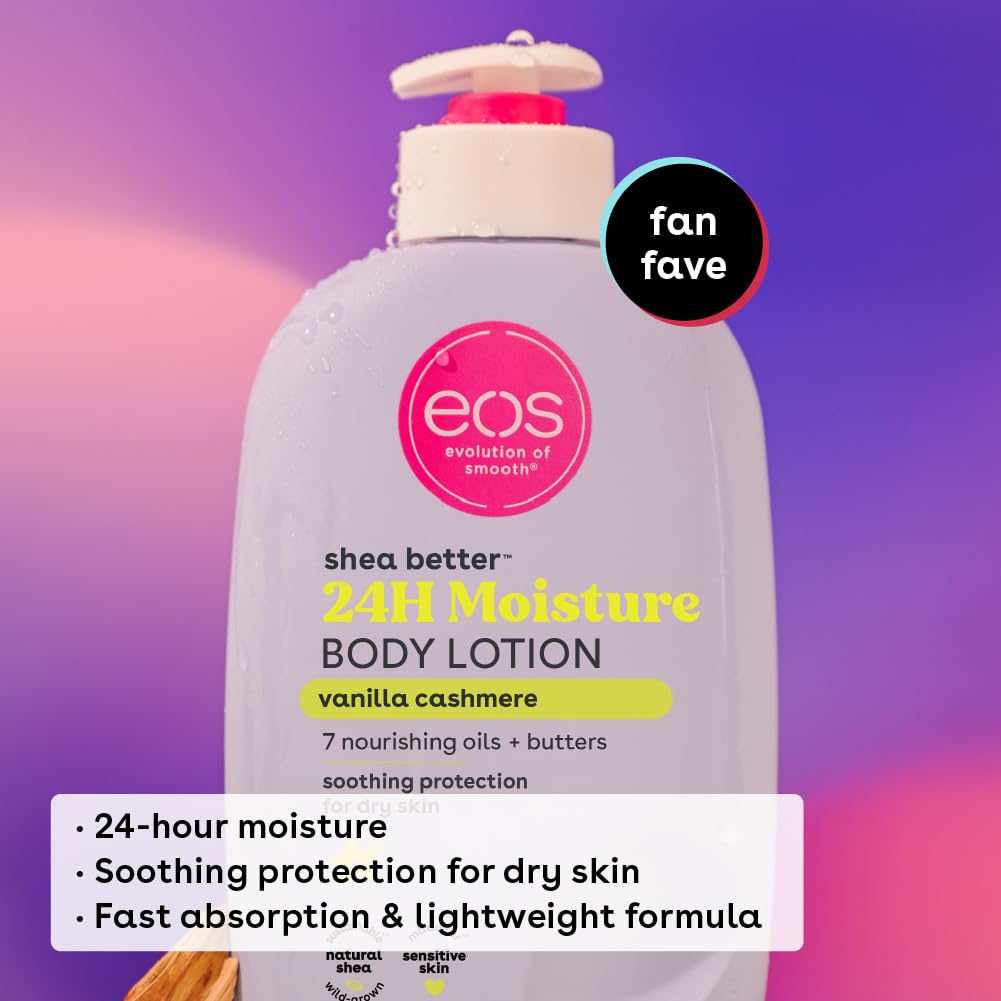 Shea Better Body Lotion- Vanilla Cashmere, 24-Hour Moisture Skin Care, Lightweight & Non-Greasy, Made with Natural Shea, Vegan, 16 Fl Oz