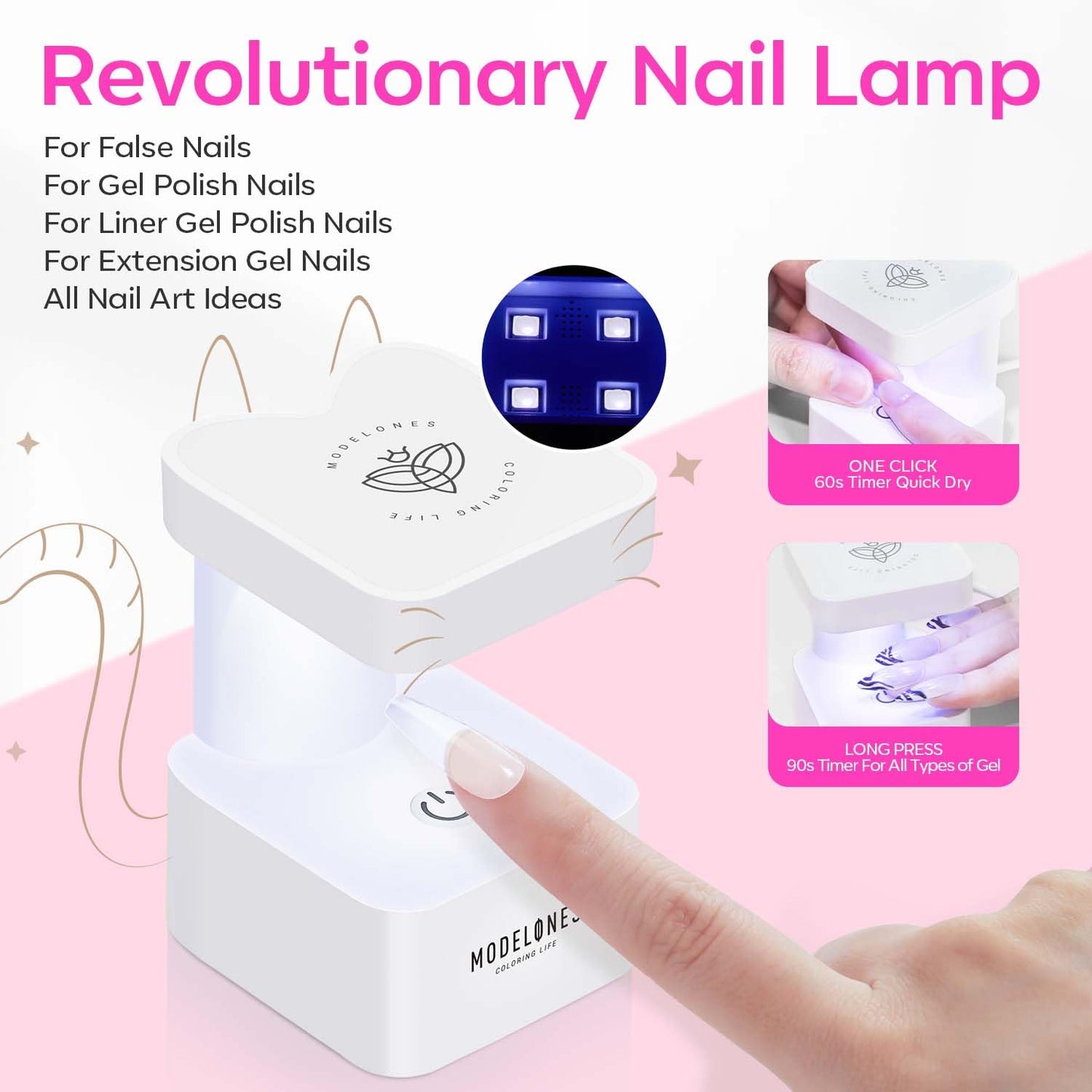 Gel X Nail Kit, Nail Tips and Glue Gel Kit with 4-In-One Nail Glue Gel, 500Pcs Long Coffin Nail, Nail Dehydrator, Ultra-Portable LED Nail Lamp, Gel Nail Extension Kit Salon Gifts for Women