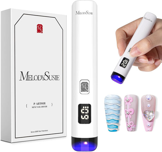 Handheld UV Light for Gel Nails, ART01R Cordless Gel X Nail Lamp Rechargeable with LCD Display, Eye-Protective Cover Flash Cure Nail Dryer for Rhinestone Glue Decoration DIY at Home