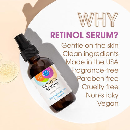 Retinol Serum for Face with Hyaluronic Acid Face Serum for Women, Hydrating Night Serum for Face, Retinol for Face Serum 2oz