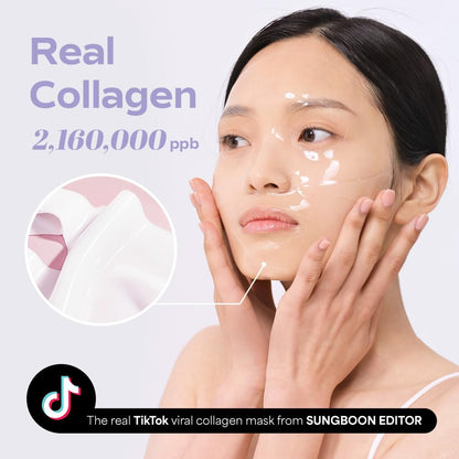 Deep Collagen Overnight Mask 37gx4ea | The real collagen 2,160,000ppb | Facial Hydrogel Masks with low molecular weight collagen for elasticity, firming, and moisturizing