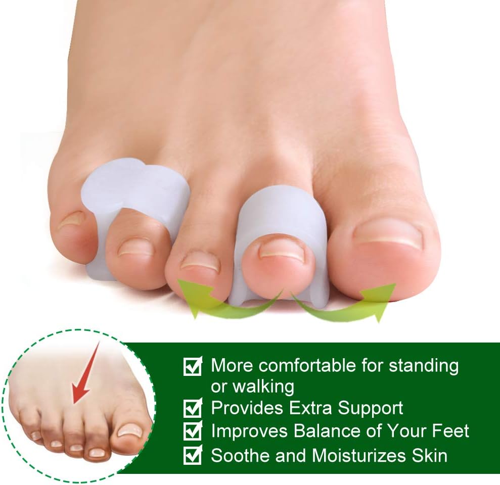 Gel Toe Separator, Pinky Toe Spacers, Little Toe Cushions for Preventing Rubbing & Relieve Pressure (Pack of 12)