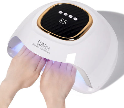 UV LED Nail Lamp, MIRAGE LAYON 288W Nail Curing Lamps for Home & Salon, Led Nail Dryer for Gel Polish with Automatic Sensor/4 Timer Setting, Professional Nail Art Tools for Fingernail and Toenail Nail