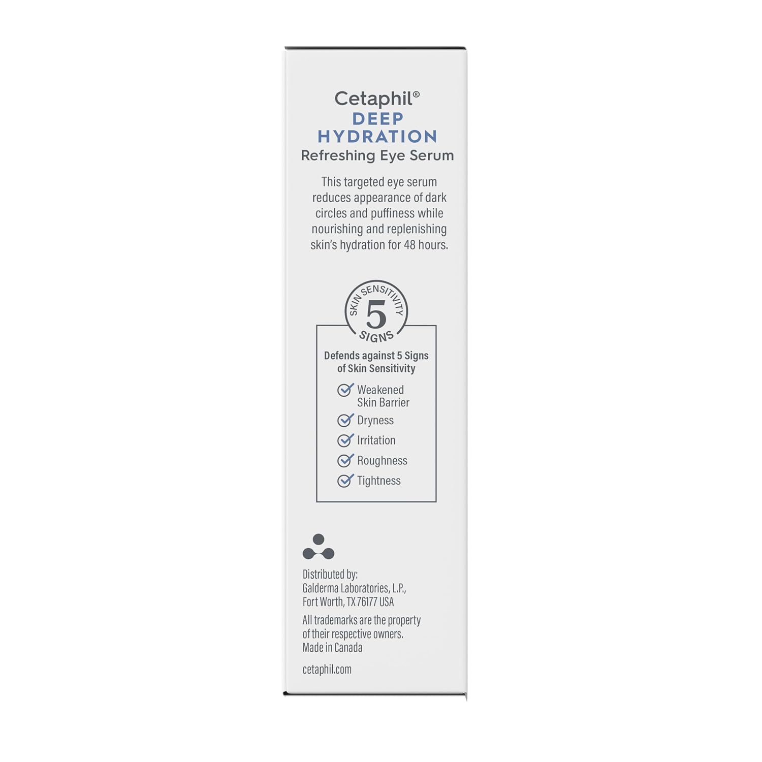 Deep Hydration Refreshing Eye Serum, 0.5 Fl Oz, 48Hr Hydrating under Eye Cream to Reduce the Appearance of Dark Circles, with Hyaluronic Acid, Vitamin E & B5 (Packaging May Vary)