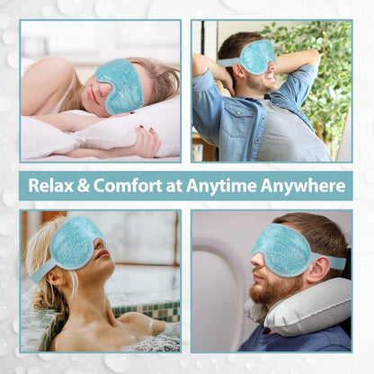 Cooling Eye Mask Eye Ice Pack Cold Eye Mask for Puffy Eyes, Post Eye Surgery, Tired Eyes, Reusable Gel Eye Mask for Dark Circles, Migraines, Stress Relief, Itchy Eyes - Blue