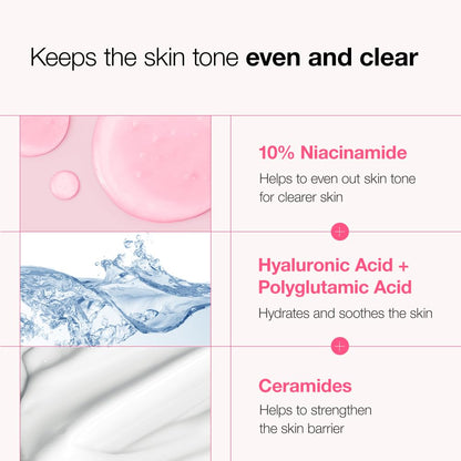 10% Niacinamide+ 4% Tranexamic Acid Serum, Ceramide, Hyaluronic Acid, Vitamin B12 Natural Color, for Sensitive Skin, Korean Glass Skin, Fragrance-Free (30Ml /1.01 Fl.Oz.)