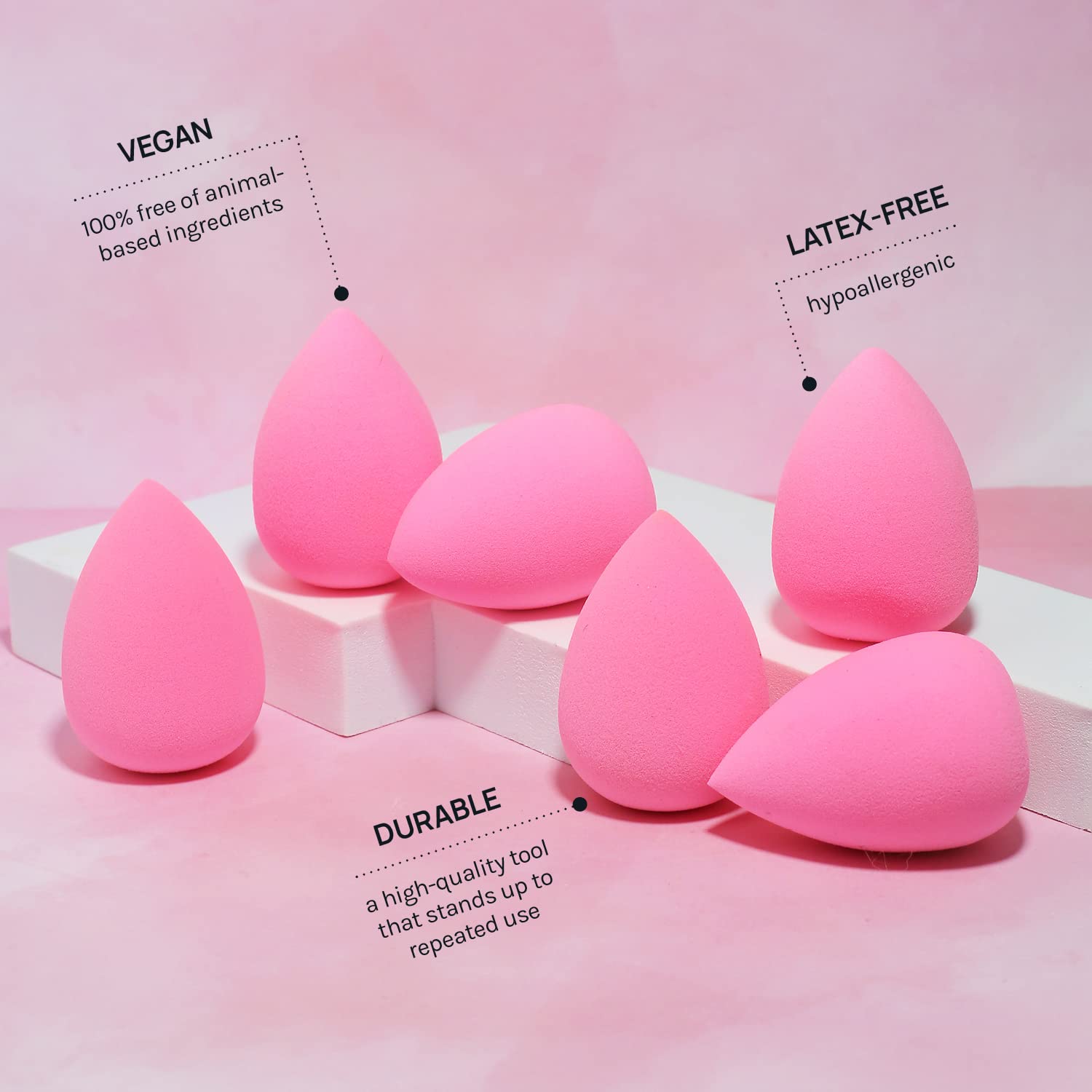 Collection Makeup Sponge Set Latex Free and High-Definition Set of 6 Makeup Wonder Blender for Powder Cream and Liquid, Super Soft Wonder Beauty Cosmetic