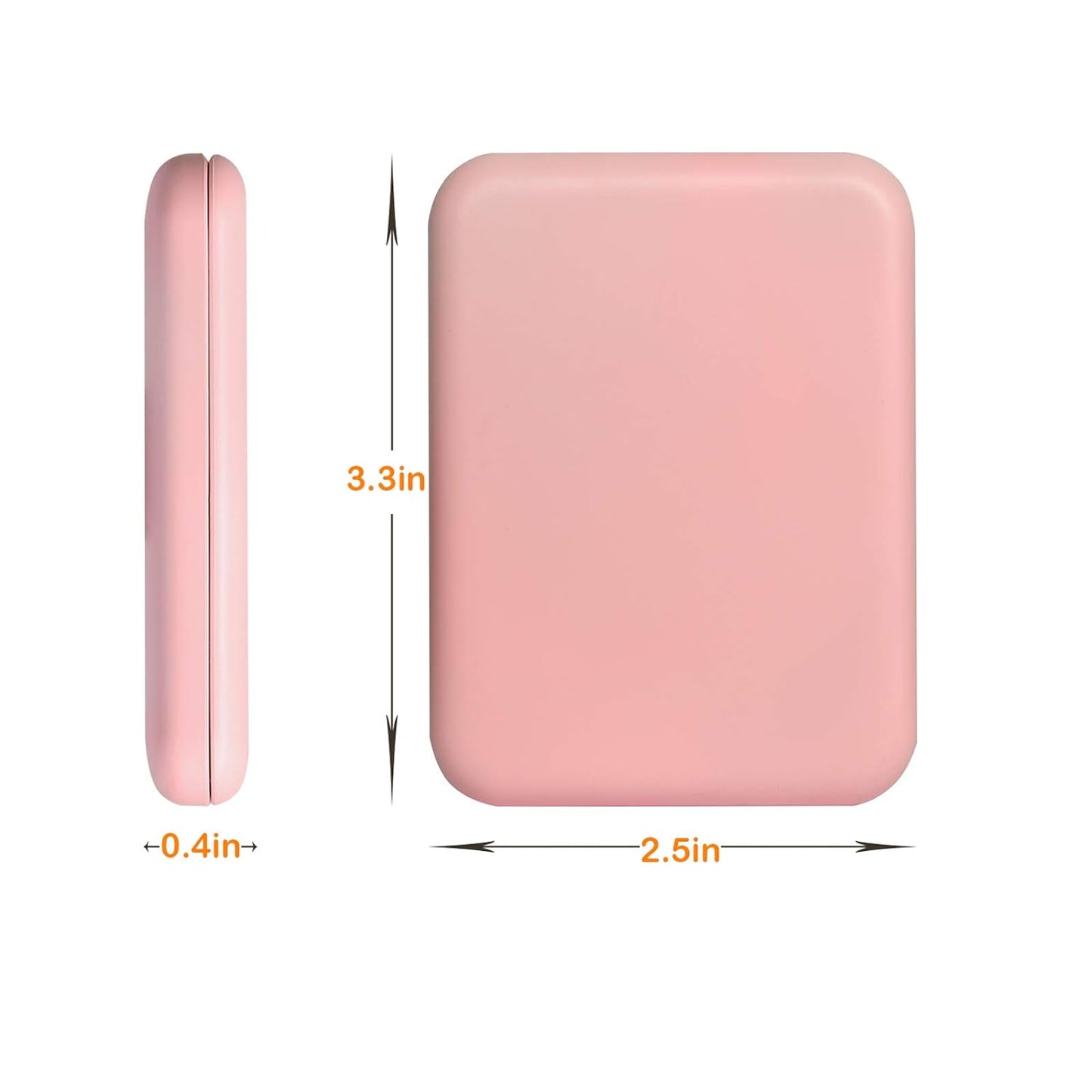 Kintion Pocket Mirror, 1X/3X Magnification LED Compact Travel Makeup Mirror with Light for Purse, 2-Sided, Portable, Folding, Handheld, Small Lighted Mirror for Gift, Pink