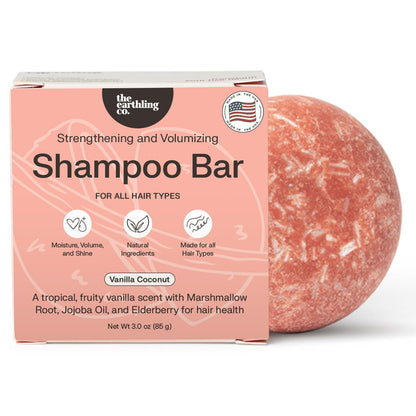 Shampoo Bar - Promote Hair Growth, Strengthen & Volumize All Hair Types - Paraben & Sulfate Free Formula with Natural, Vegan Ingredients for Dry Hair (Vanilla Coconut, 3 Oz)