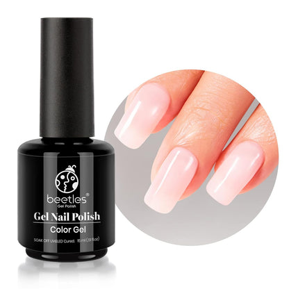 Beetles Neutral Gel Nail Polish 15ml Nude Pink Polish Set Pink Jelly Soak Off U V LED Nail Lamp Translucent Nail Art Gel