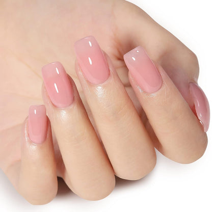 AILLSA Gel Nail Polish Nude Pink Gel Polish Sheer Neutral Color Jelly Gel Nail Polish Natural Translucent Soak Off U V Gel Nails for Valentine Nail Art French Manicure at Home 0.51 Fl Oz /GB49