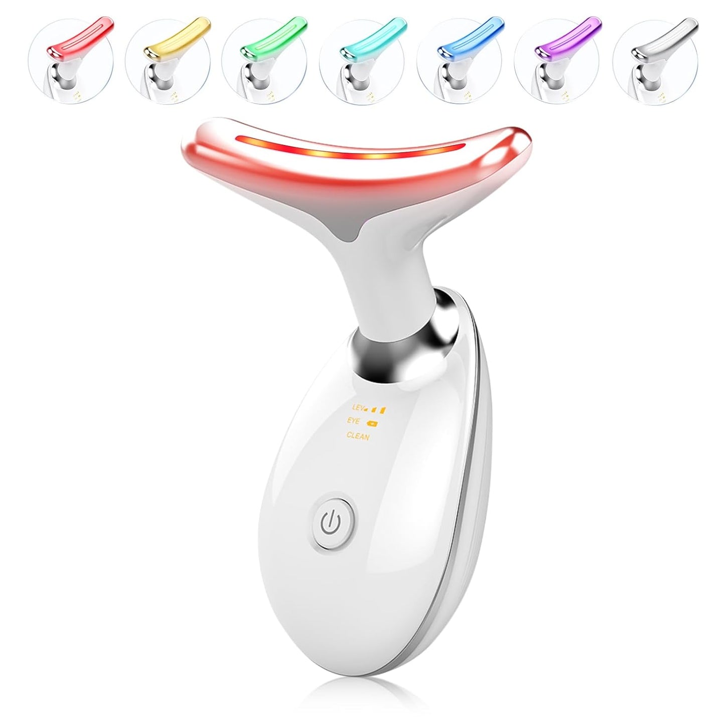 7 Color Light Based Face-Neck-Massager - Facial Massager for Skin Care, Rose Gold