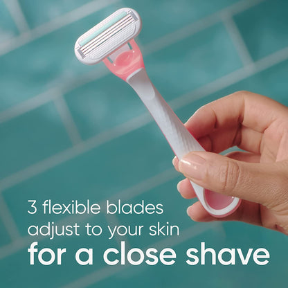 Sensitive Women'S Disposable Razors - Single Package of 3 Razors