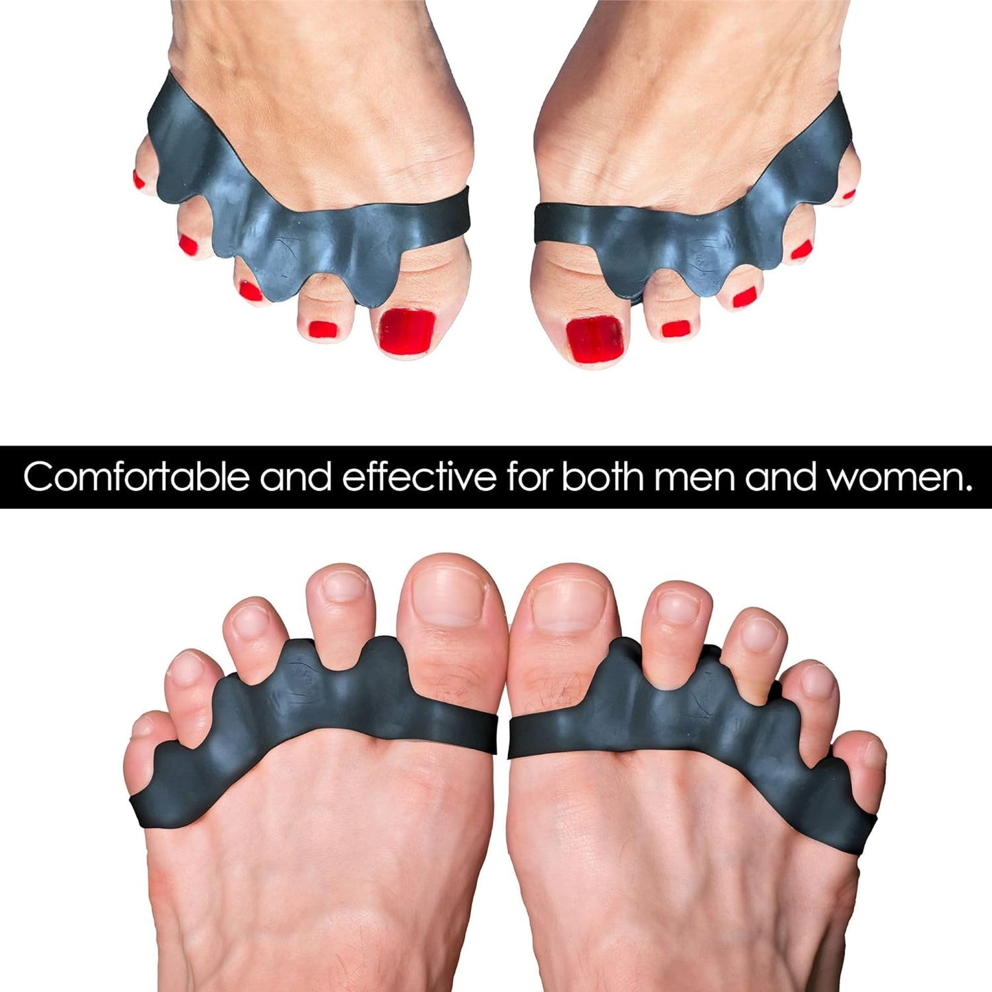 VYCE PrimalStep Toe Separators - Doctor Recommended - Correct Foot and Bunion Pain, Plantar Fasciitis - Toe Straightener to Improve Functional Athletic Mobility - Stretches to Fit (S/M)