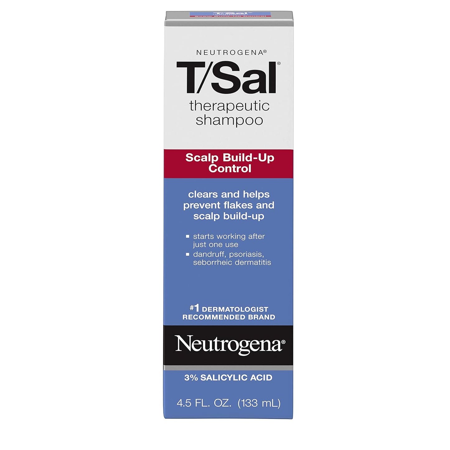 T/Sal Therapeutic Shampoo for Scalp Build-Up Control with Salicylic Acid, Scalp Treatment for Dandruff, Scalp Psoriasis & Seborrheic Dermatitis Relief, 4.5 Fl. Oz