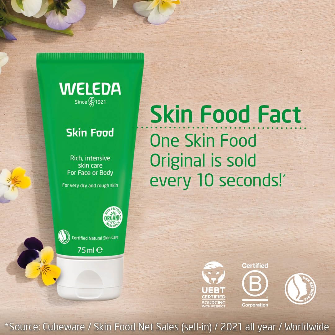 Skin Food Original Ultra-Rich Body Cream 2.5 Fluid Ounce, Plant Rich Hydrating Moisturizer with Pansy, Chamomile and Calendula