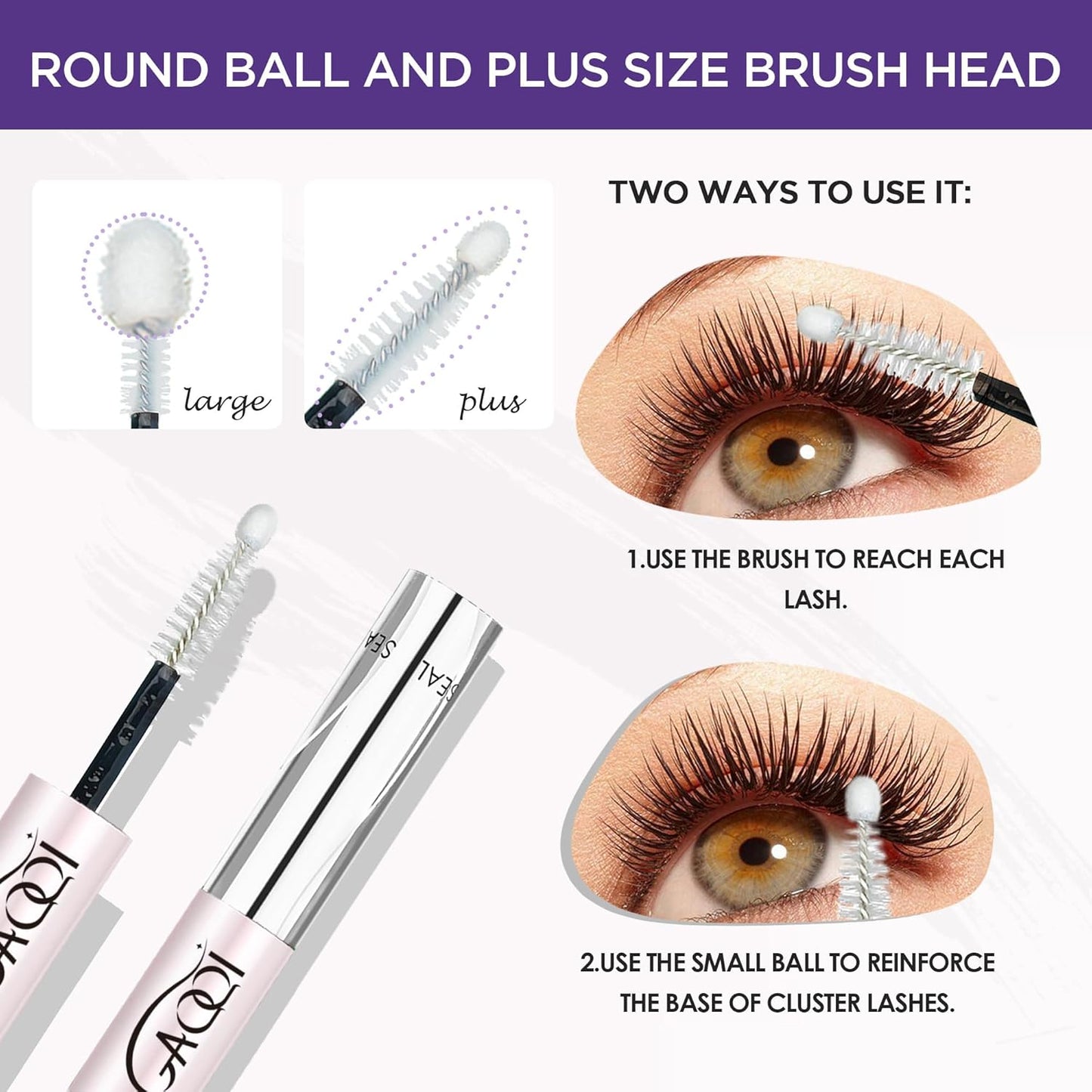 GAQQI Lash Bond and Seal Waterproof 10ML Lash Cluster Glue for Eyelash Clusters Bond and Seal Lash Glue 2 in 1 Eyelash Glue DIY at Home Hold 48-72 Hours