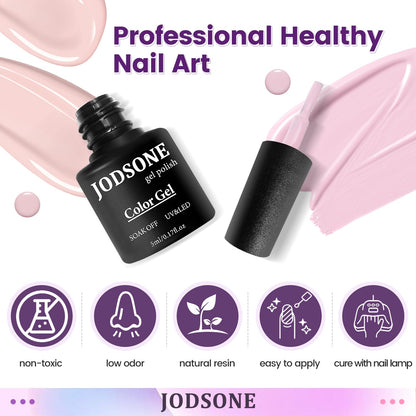 JODSONE Gel Nail Set 20 Colors High Shine Gorgeous Gel Polish Base Top Matte Coat Nice Gifts Show Charm