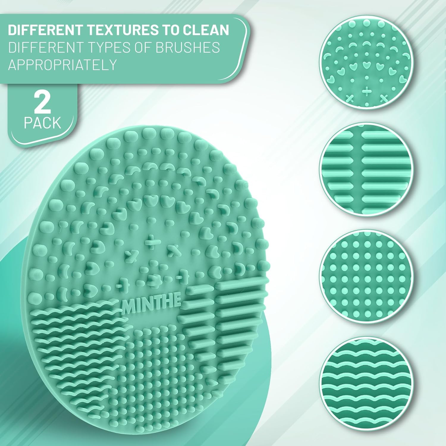 ™ Makeup Brush Cleaner Mat | 2 Pack | Silicone Makeup Brush Cleaning Mat, Make up Brush Cleaner Pad, Makeup Brush Mat Cleaner, Makeup Cleaner, Make up Brushes Cleaning