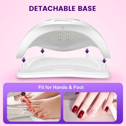 UV Gel Nail Lamp,150W UV Nail Dryer LED Light for Gel Polish-4 Timers Professional Nail Art Accessories,Curing Gel Toe Nails