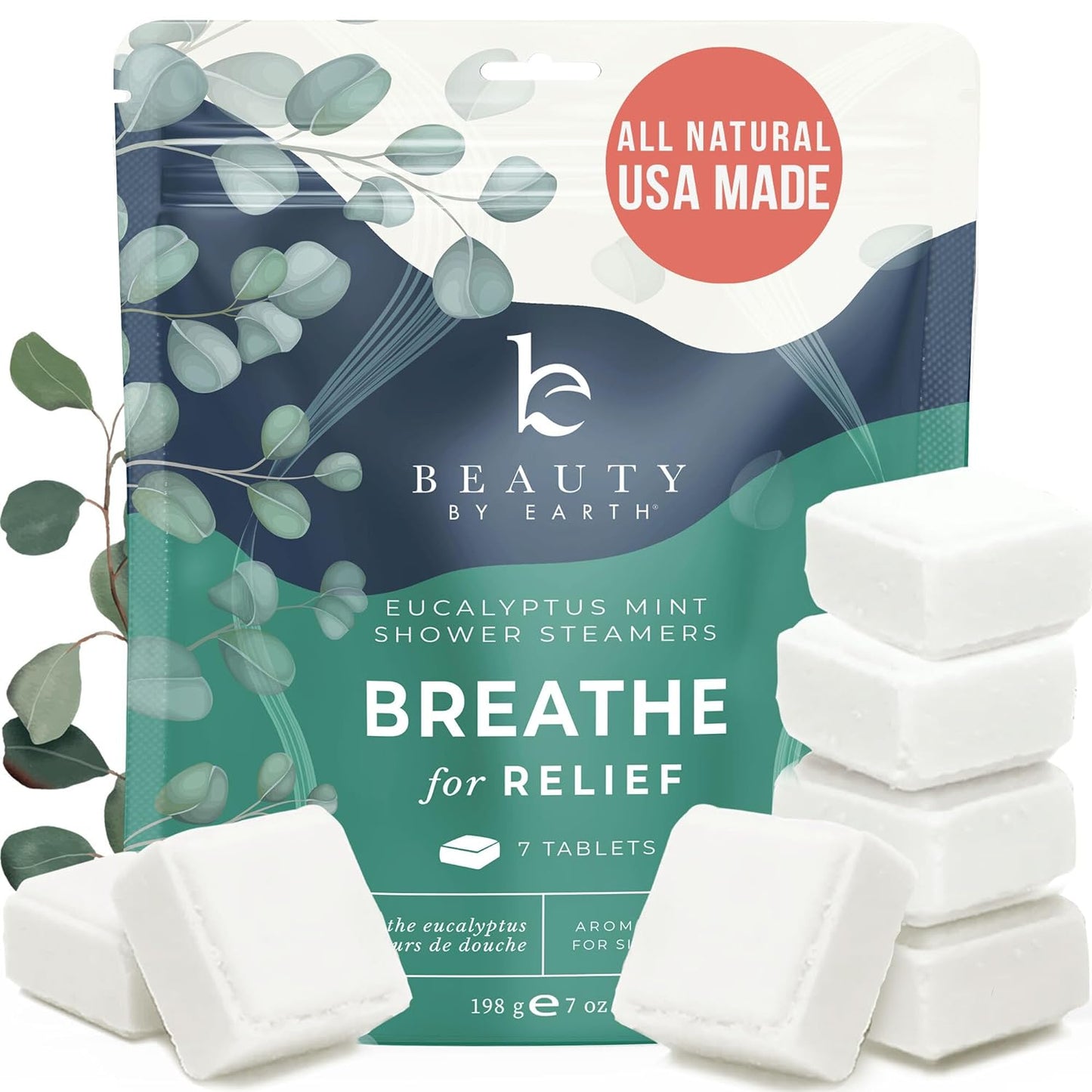 Shower Steamers Aromatherapy - USA Made with Natural Ingredients & Eucalyptus Essential Oil, Large Shower Bombs for Cold and Flu, Relaxation Spa Gifts for Women & Men, Unique Self Care Gifts