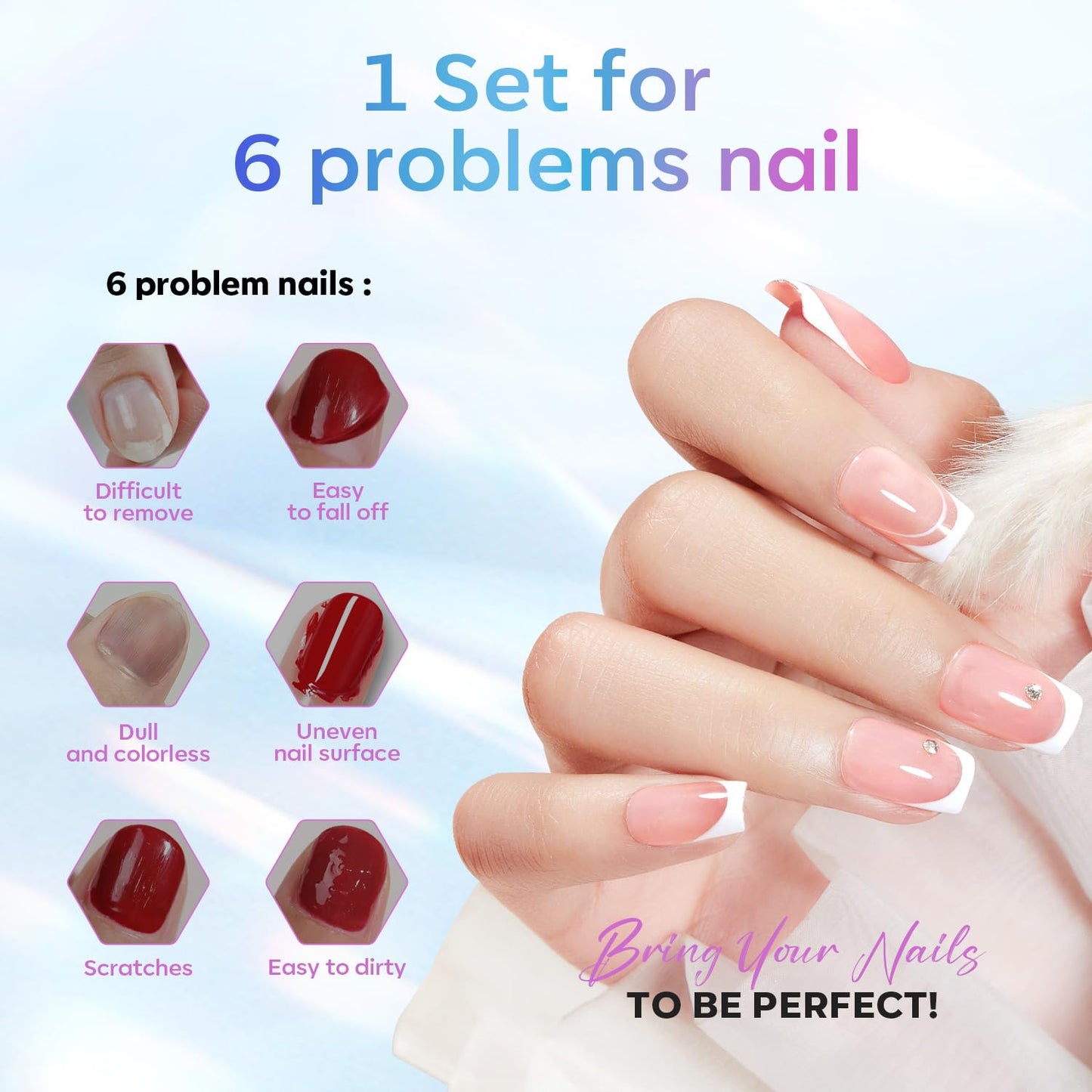 Gel Top Coat, 15 Ml 2024 Upgrade Super Shiny Gel Base and Top Coat Set, Soak off Nail Lamp Acid Free No Wipe Clear Base Top Gel Nail Polish