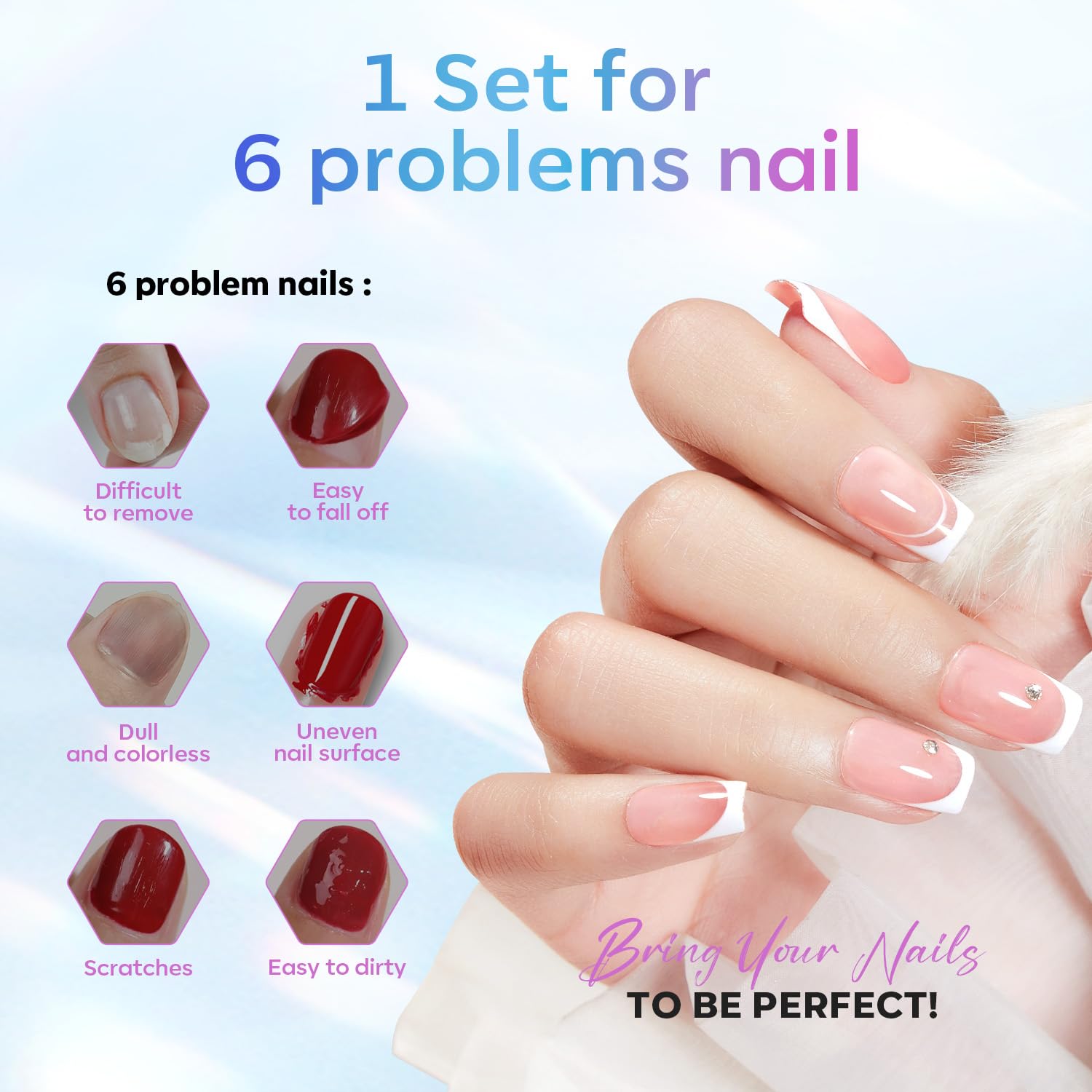 Gel Top Coat, 15 Ml 2024 Upgrade Super Shiny Gel Base and Top Coat Set, Soak off Nail Lamp Acid Free No Wipe Clear Base Top Gel Nail Polish