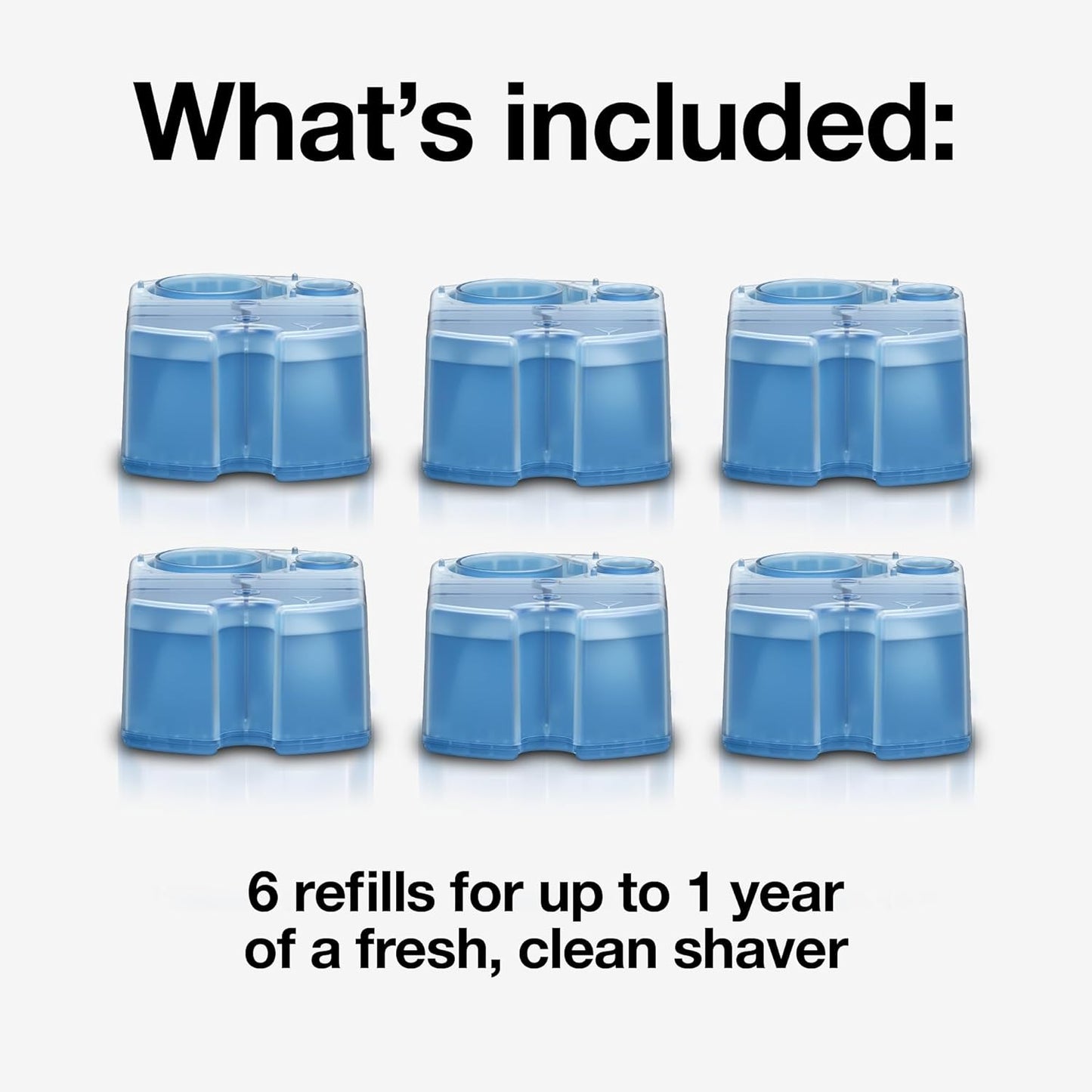 Clean & Renew Refill Cartridges CCR, Replacement Shaver Cleaner Solution for Clean&Charge Cleaning System, Pack of 6