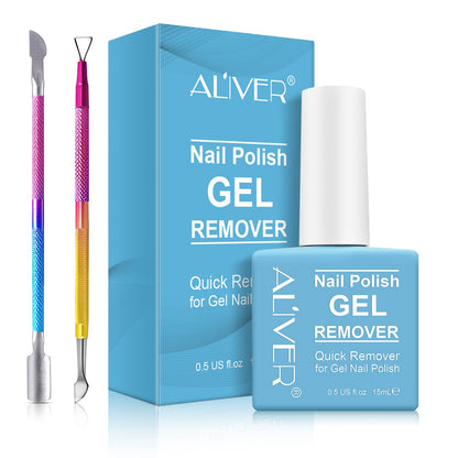 Gel Nail Polish Remover, Nail Polish Remover for Gel Nails, Professional Gel Nail Remover with Cuticle Pusher & Nail Polish Scraper, No Soaking or Wrapping, Soak-Off Gel Polish in 2-3 Minutes