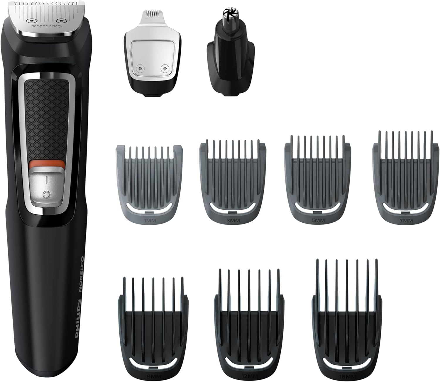 Philips Multi Groomer All-In-One Trimmer Series 3000-13 Piece Mens Grooming Kit for Beard, Face, Nose, Ear Hair Trimmer and Hair Clipper - NO Blade Oil Needed, MG3740/40