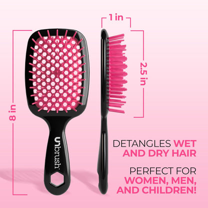 Unbrush Detangling Brush for Pain-Free Brushing on All Wet or Dry Hair Types — Durable Duoflex Anti-Static Bristles, Lightweight Handle, Vented Hair Brush