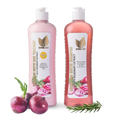 Onion Biotin and Rosemary Shampoo & Treatment for Stronger, Thicker and Longer Strands - Soft Shine, Anti-Hair Loss and Thinning, Growth Formula, Paraben and Silicone Free