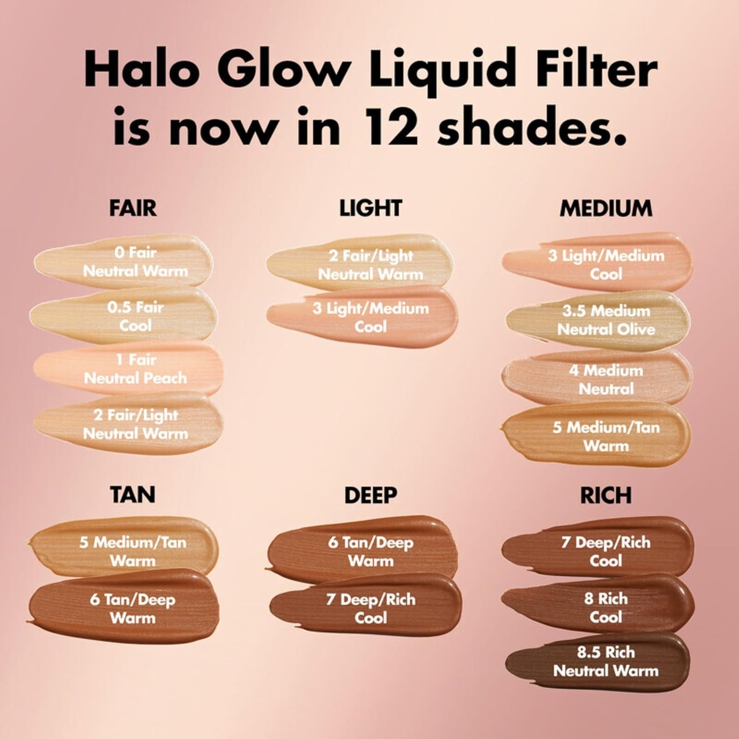 Halo Glow Liquid Filter, Complexion Booster for a Glowing, Soft-Focus Look, Infused with Hyaluronic Acid, Vegan & Cruelty-Free, 1 Fair