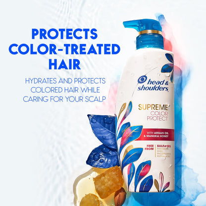 Dandruff Shampoo and Conditioner, Supreme Color Protect with Argan Oil and Manuka Honey, 11.8 Oz, 9.4 Oz