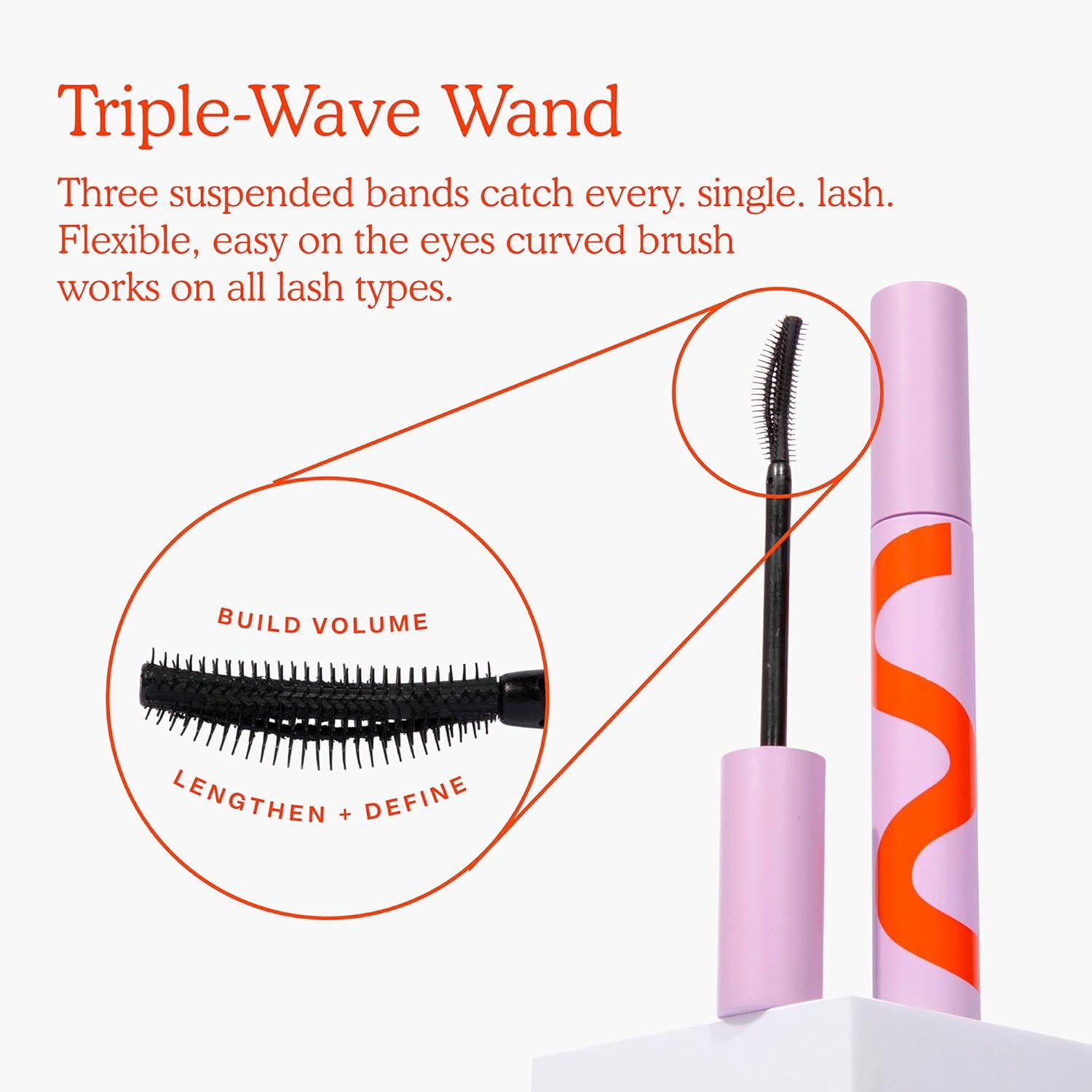 Makewaves Vegan Mascara, JET Black, Lengthening and Volumizing Mascara, No Clumping or Flaking, Lightweight Mascara for Sensitive Eyes